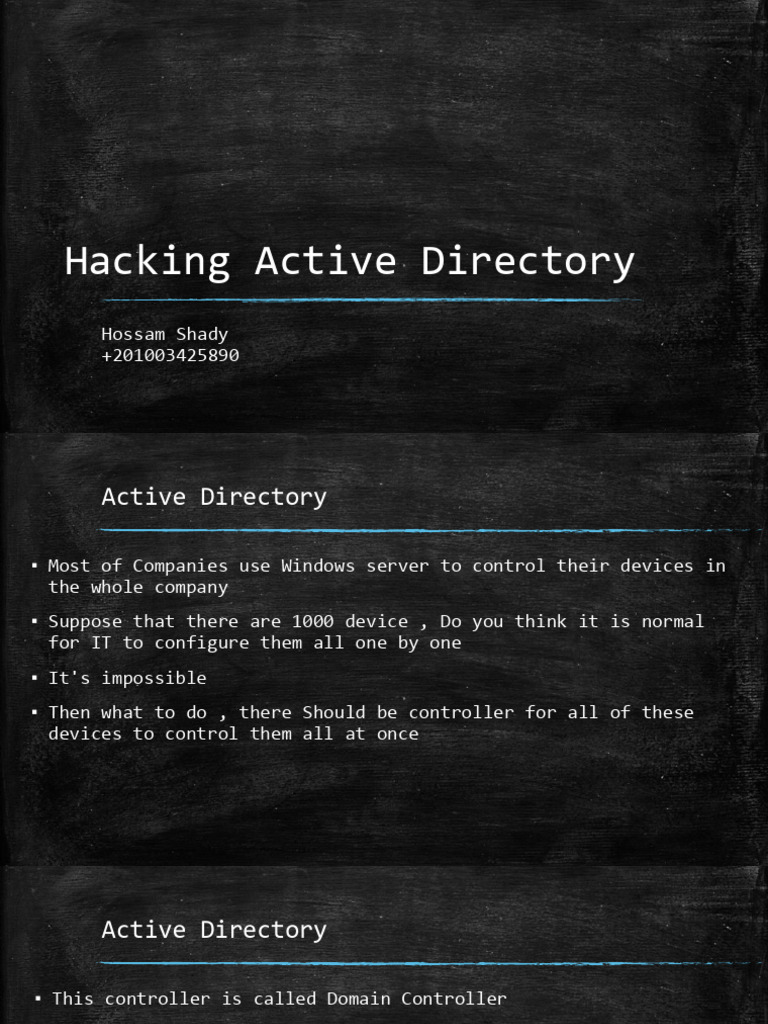 Hacking Windows Server Active Directory | PDF | Active Directory ...