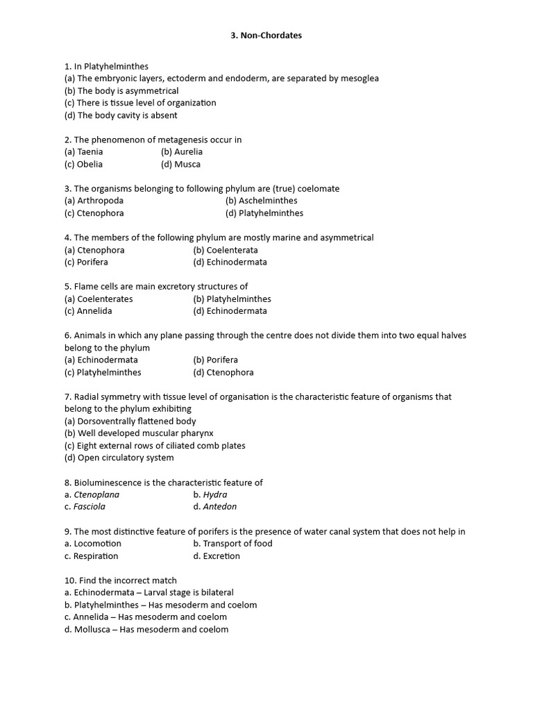 NON CHORDATE ZOOLOGY PDF visual data 4