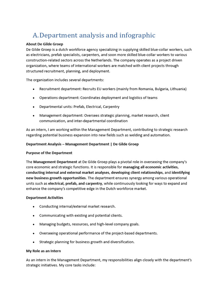 Management Department Overview: De Gilde Groep | PDF | Communication ...