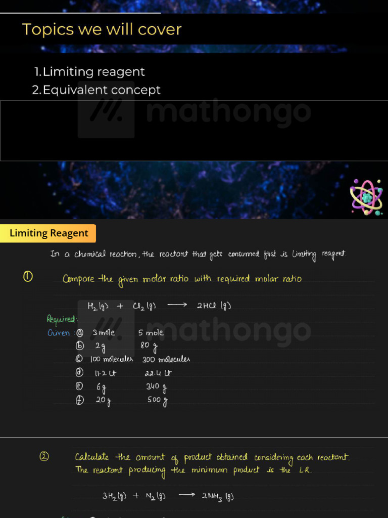 03 - Limiting Reagent and Equivalence Concept | PDF