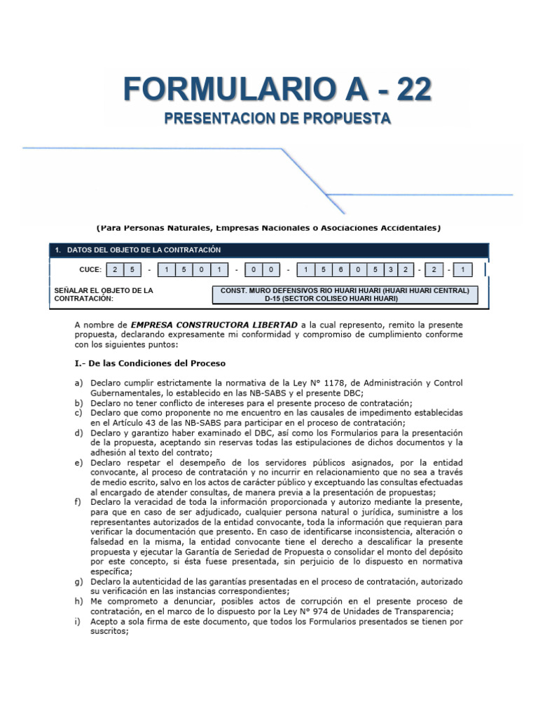 Formulario A - 22 | PDF | Gobierno