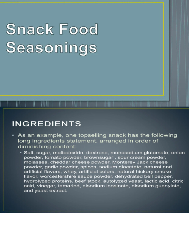 Seasoning Ingredient Application | PDF