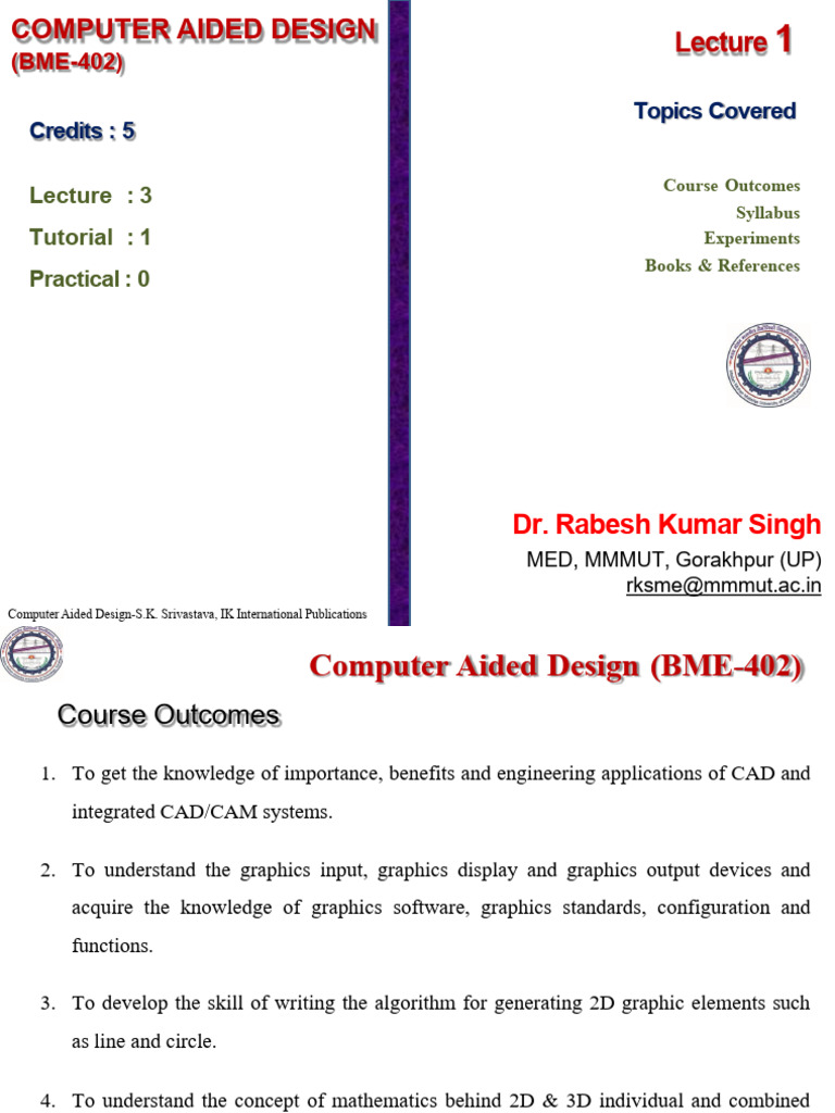 Computer Aided Design Course Overview | PDF | Computer Aided Design ...