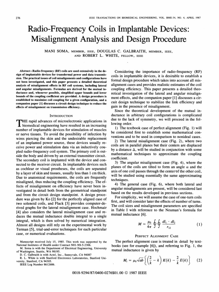 RF Coil Misalignment in Implantable Devices | PDF | Inductance | Inductor