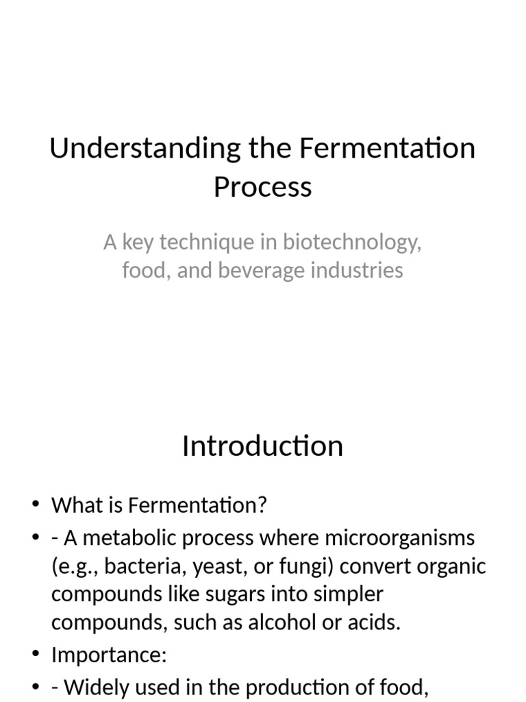 Fermentation Process Overview | PDF