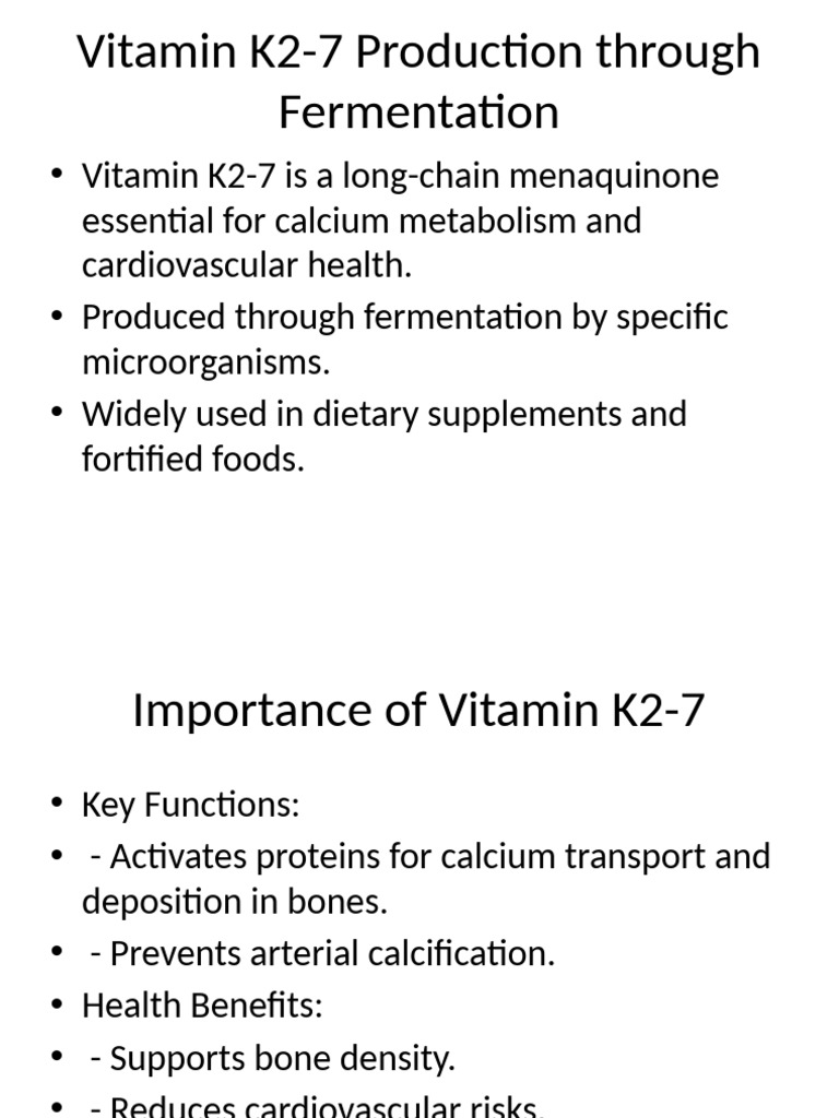 Fermentation Process For Vitamin K2 7 Pdf Fermentation Biology 