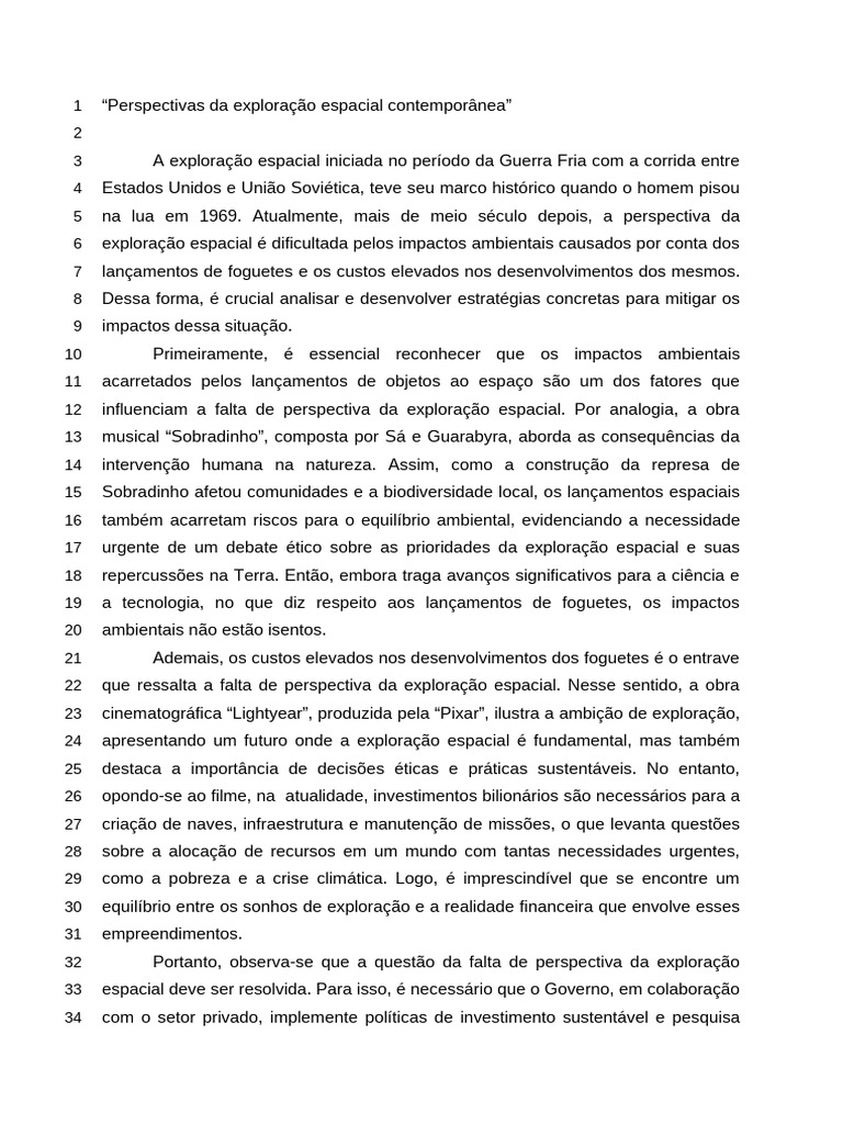 Exploração Espacial | PDF | Exploração espacial | Sustentabilidade