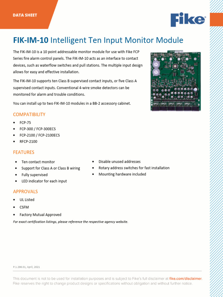 P.1.296.01 FIK-IM-10 Ten Input Module | PDF