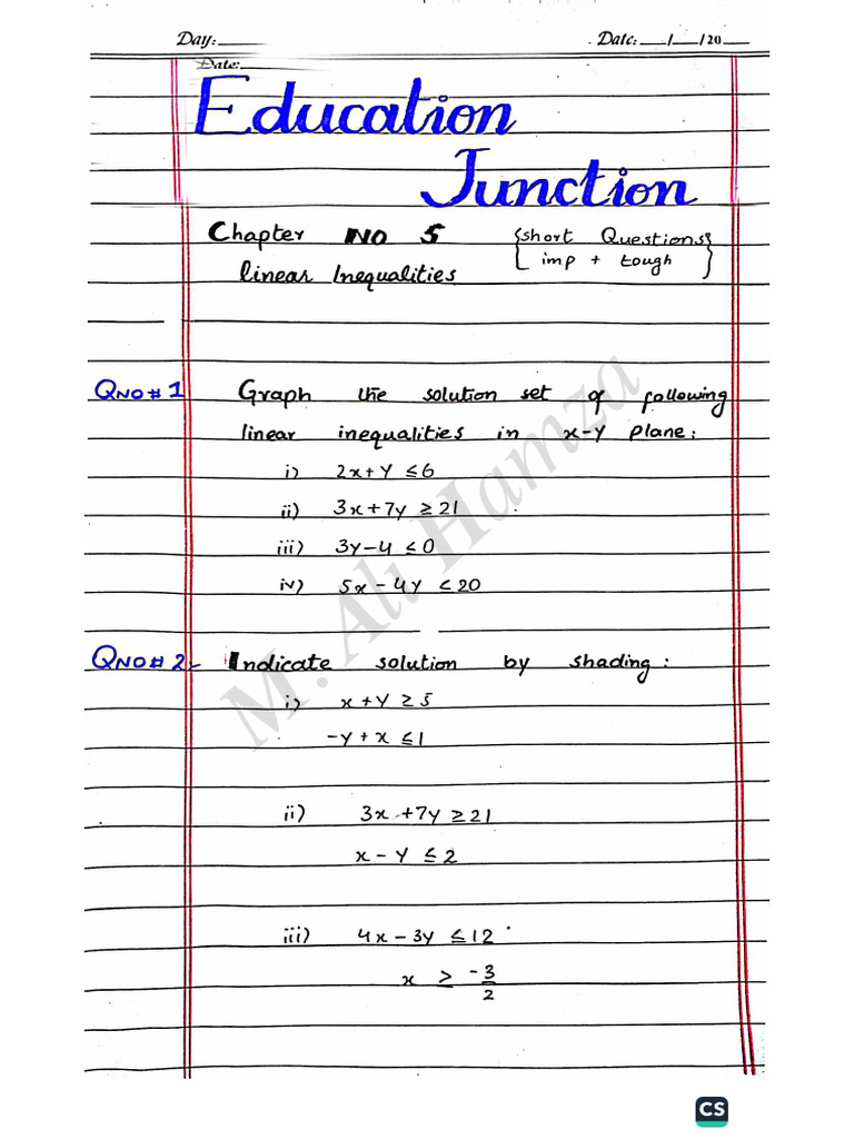 Chapter No. 5 Imp. Qs. by Sir Ali Hamza | PDF
