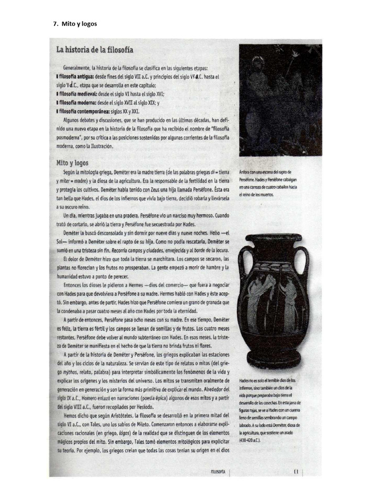 Mitos y Filosofía en la Antigua Grecia | PDF | Mitología griega | Homero