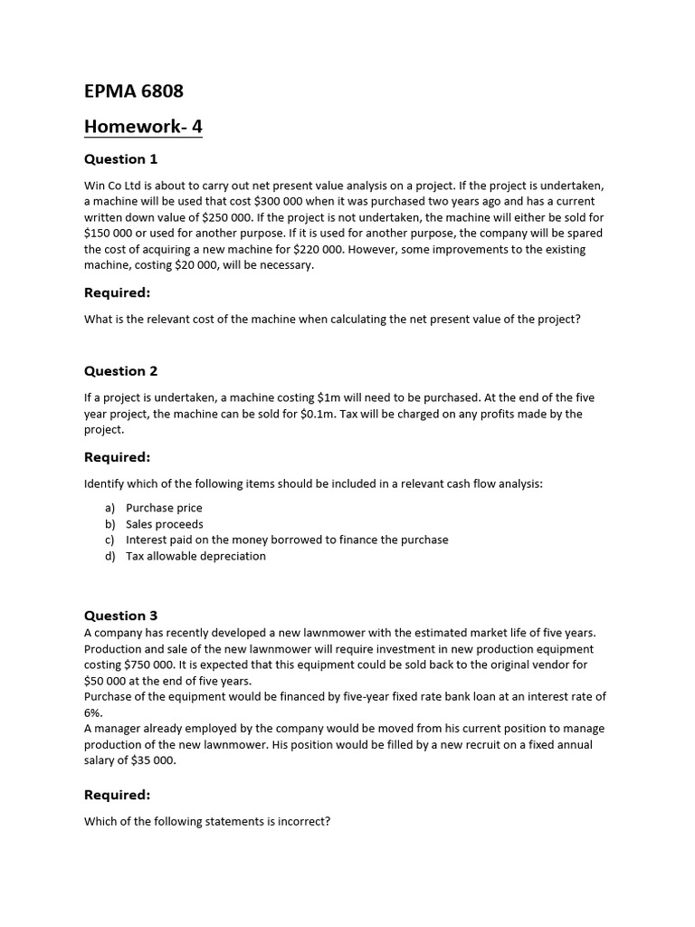 EPMA 6808 Homework 4 Questions (1) - 2 | PDF