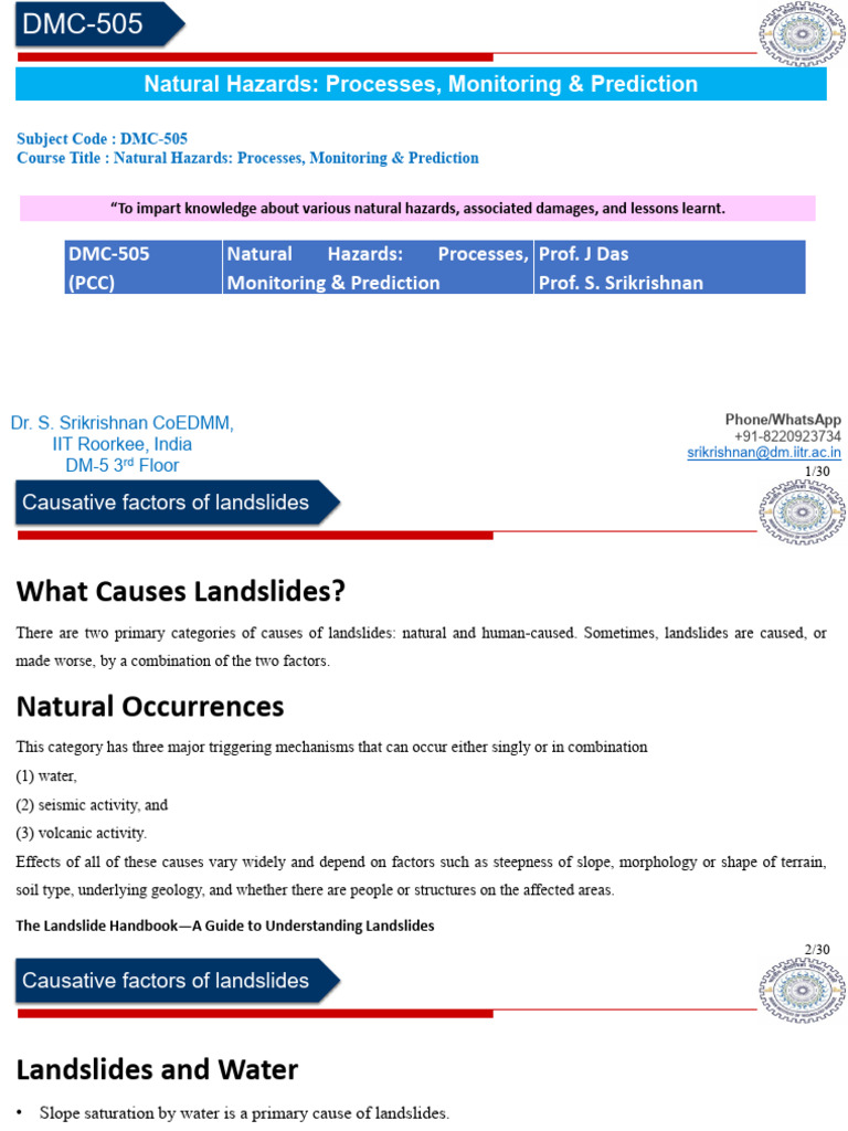 Causes of Landslides Explained | PDF | Landslide | Volcano