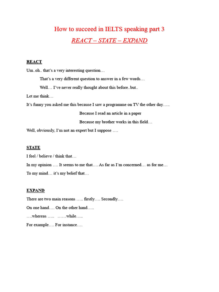 Speaking 3 STRATEGY | PDF