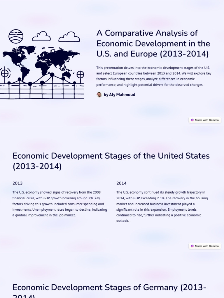 U.S. vs Europe Economic Development 2013-2014 | PDF | Economic Growth ...