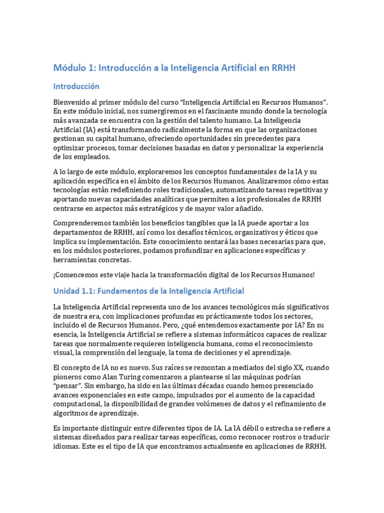 Curso Completo Ia RRHH | PDF | Inteligencia artificial | Inteligencia ...