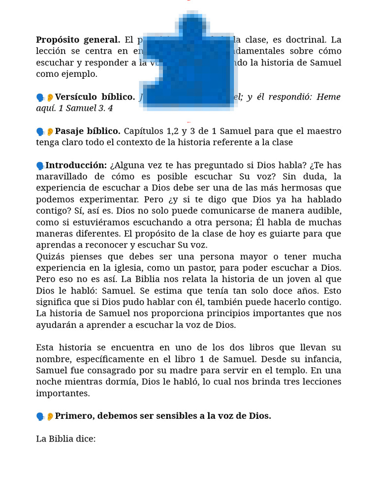 Escuchando la voz de Dios: Samuel 2-3 | PDF | Dios | Experiencia
