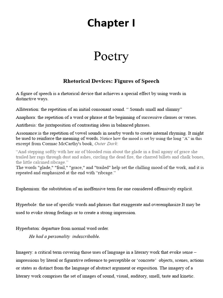 Rhetorical Devices in Poetry Analysis | PDF | Poetry | Metaphor