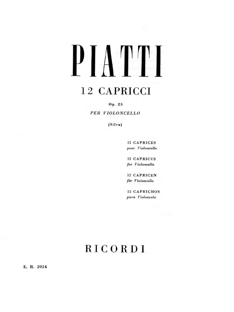 12 Caprices - A. Piatti | PDF