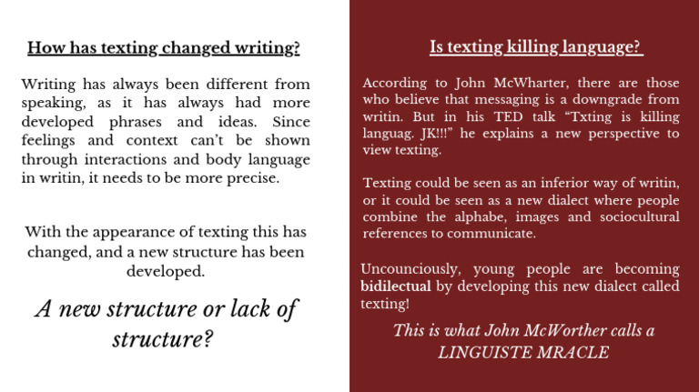 How Has Texting Chanched Writing PDF | PDF
