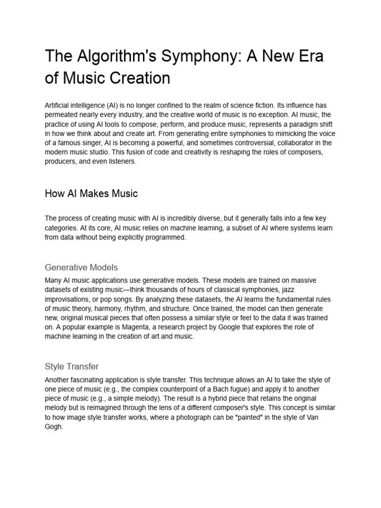 AI Music Generation Tools Overview | PDF | Artificial Intelligence ...