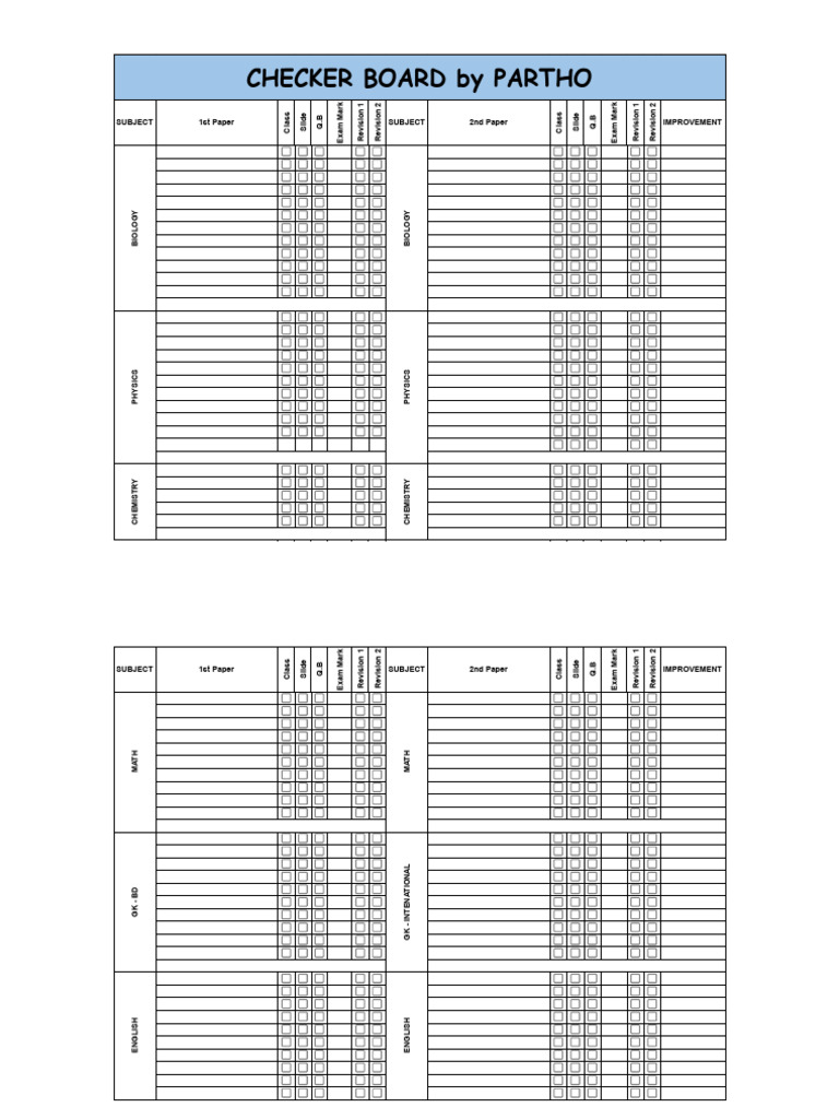 Checker Board - Sheet3 | PDF