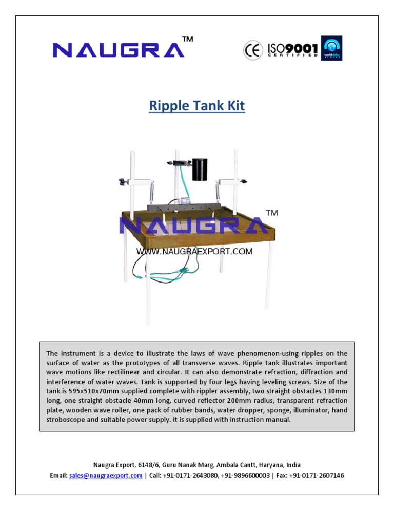 Ripple Tank Kit for Wave Demonstration | PDF | Electromagnetic ...