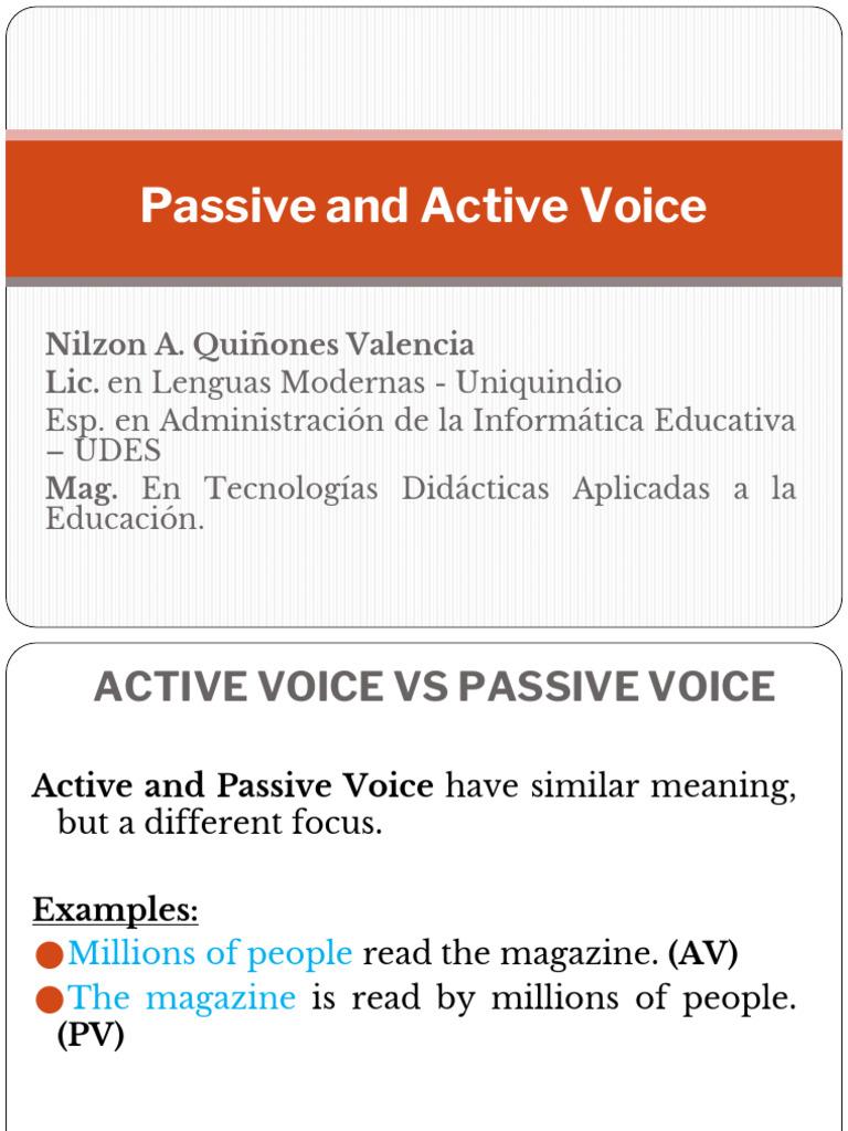 Active vs Passive Voice Explained | PDF | Linguistic Morphology ...