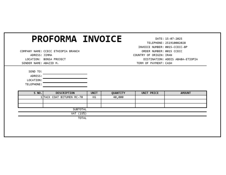 Ccecc Proforma | PDF