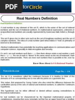 Real Numbers Definition