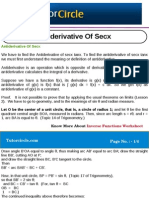 Anti Derivative of Secx