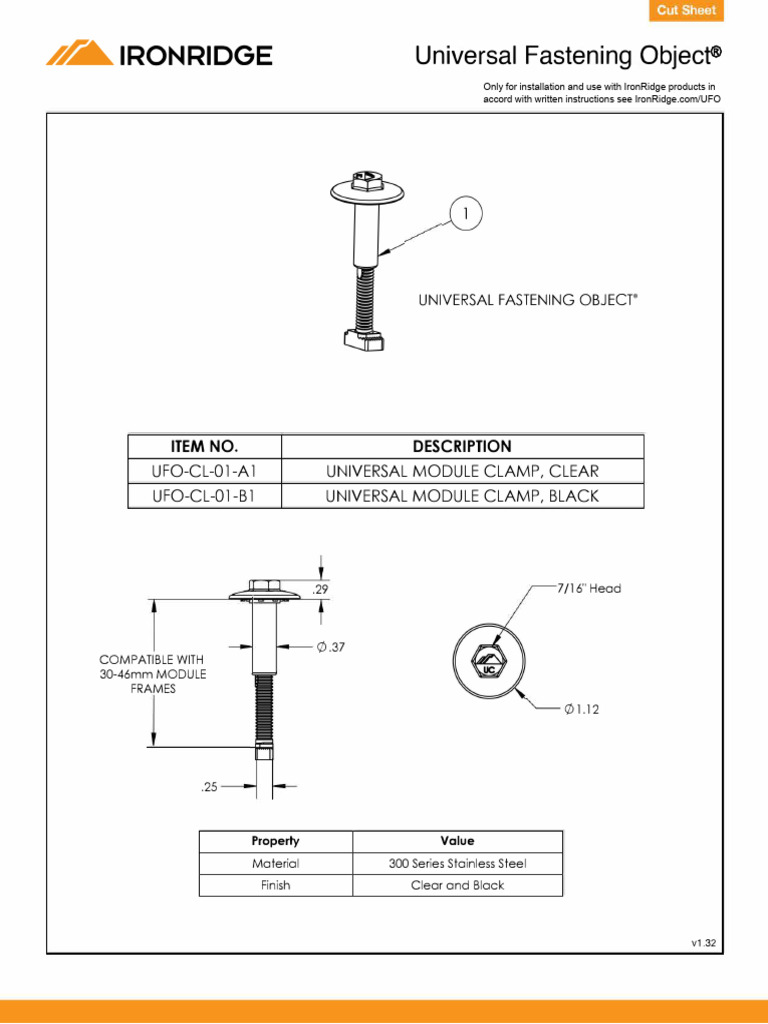 IronRidge Universal Module Clamps | PDF
