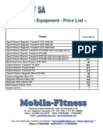 Fitness Equipment Price List