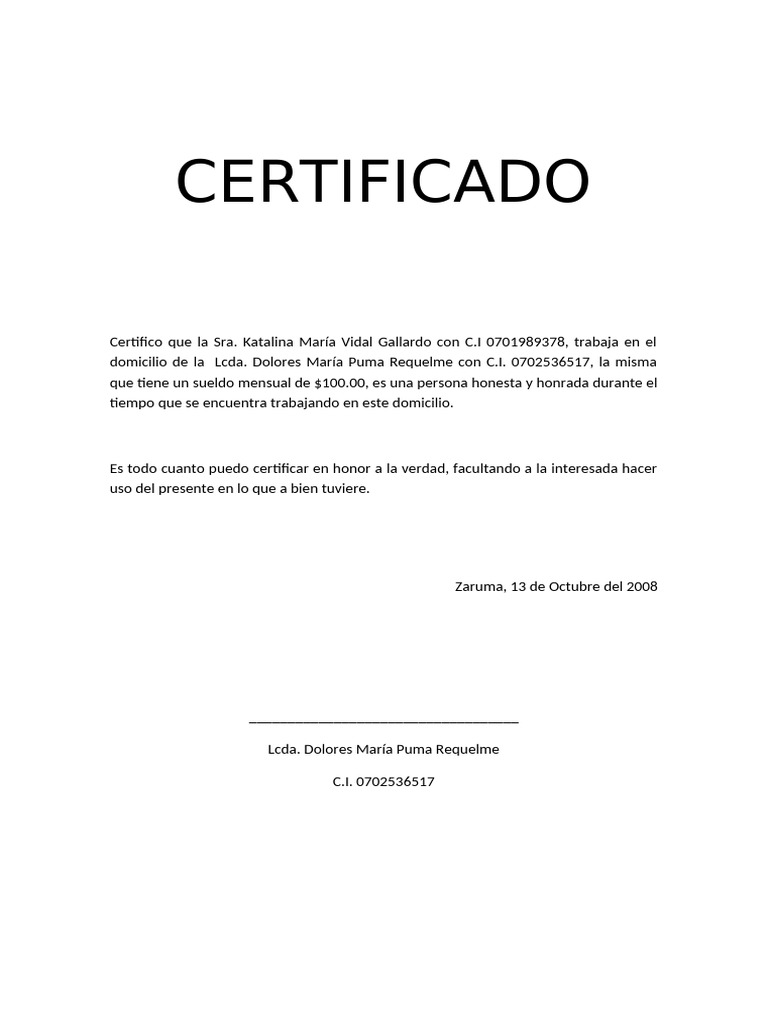 Certifica D 1 | PDF