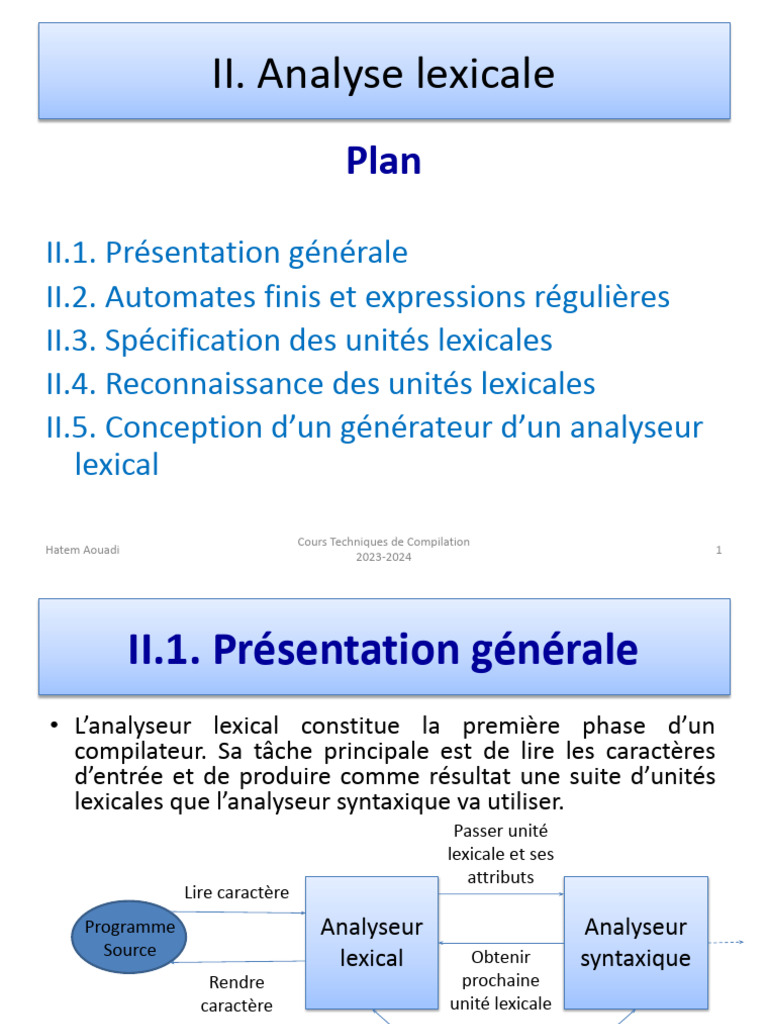 Analyse Lexicale et Automates Finis | PDF | Analyse syntaxique ...