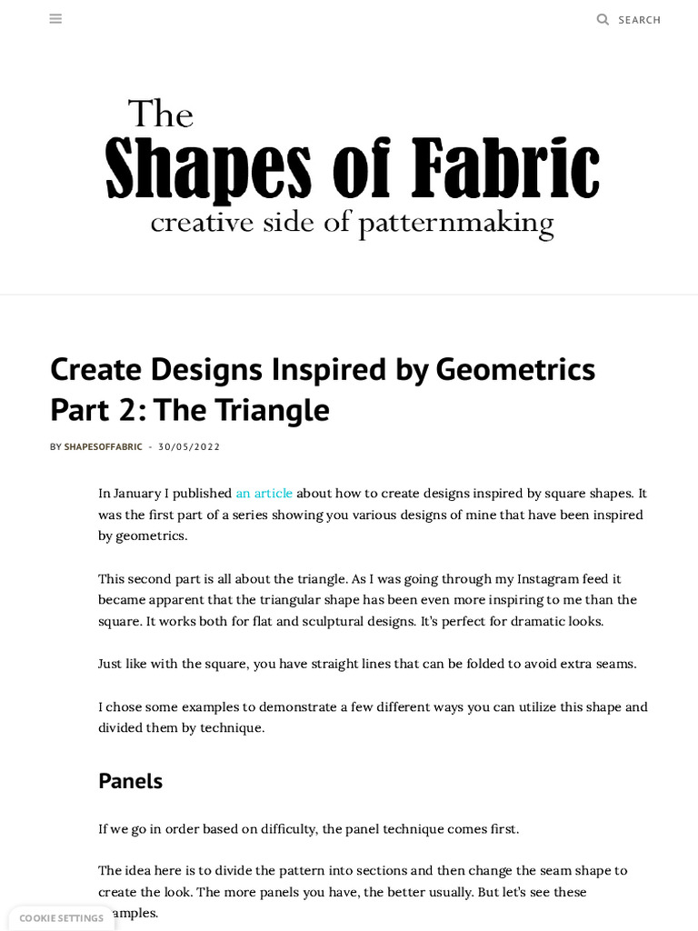 Triangle-Inspired Panel Designs | PDF | Seam (Sewing) | Shape
