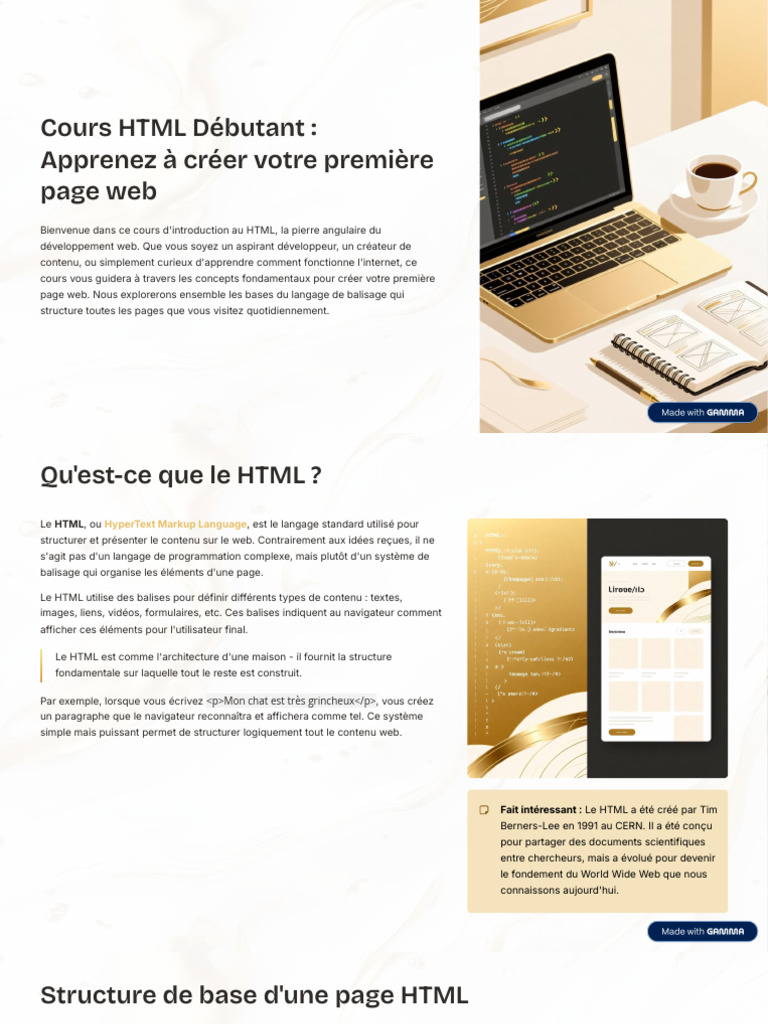 Cours HTML pour Débutants | PDF | Html | Élément HTML