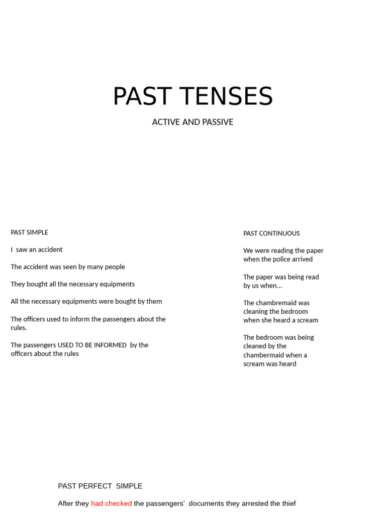 Understanding Past Tenses in English | PDF