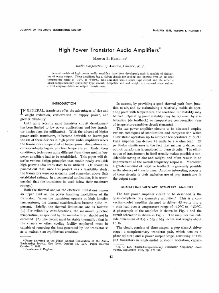 High Power Transistor Amplifiers | PDF | Amplifier | Rectifier