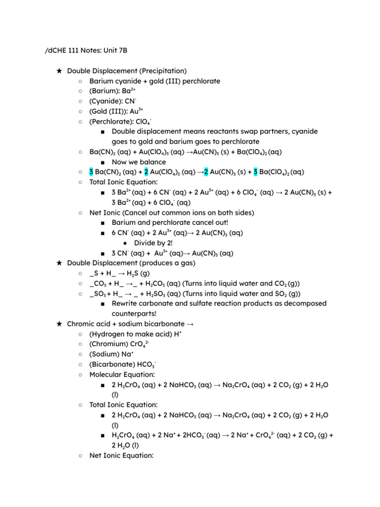 Che 111 - 7B | PDF | Redox | Nitrate