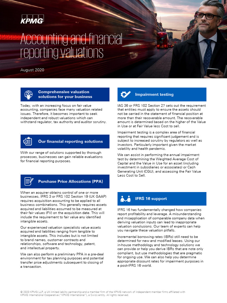 KPMG Valuation Solutions Overview | PDF | Fair Value | Valuation (Finance)