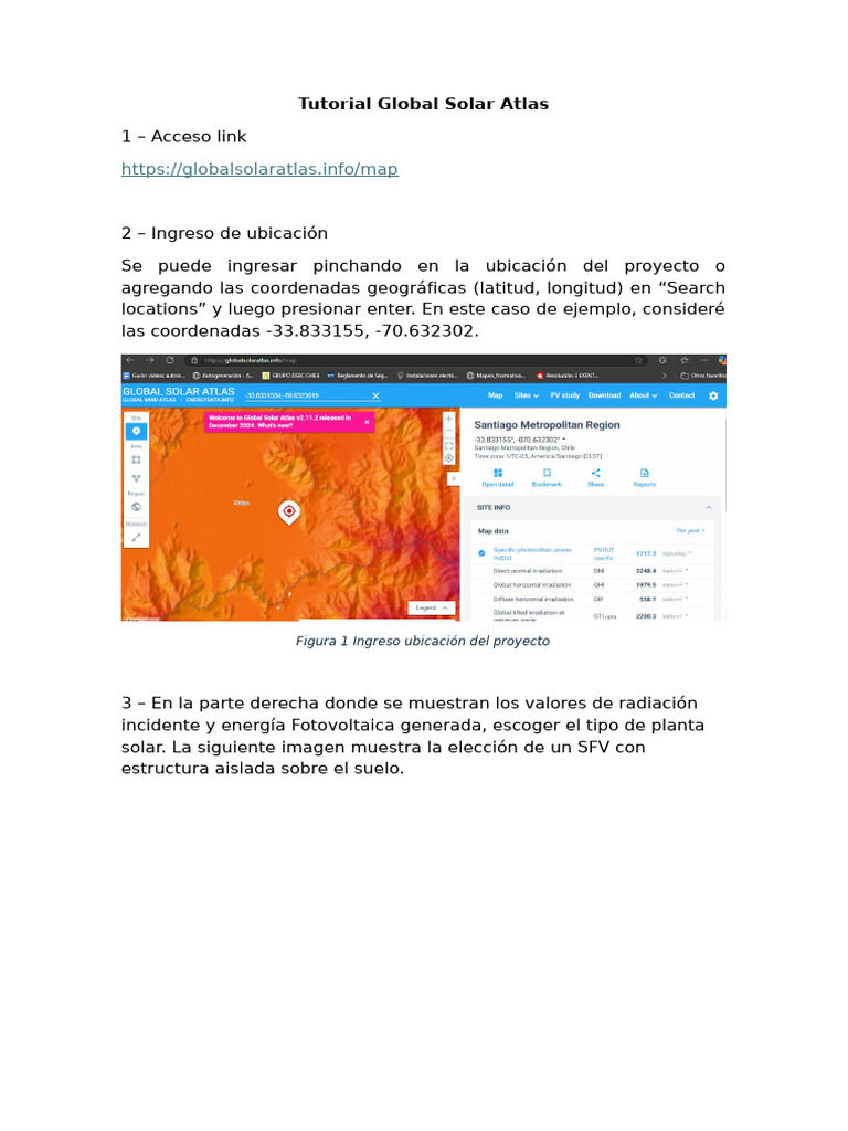 Guía para usar Global Solar Atlas | PDF