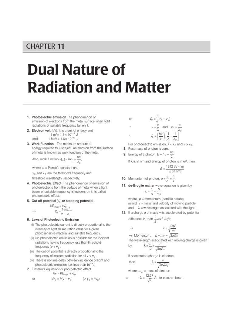 Dual Nature of Radiation Explained | PDF | Photoelectric Effect | Electron