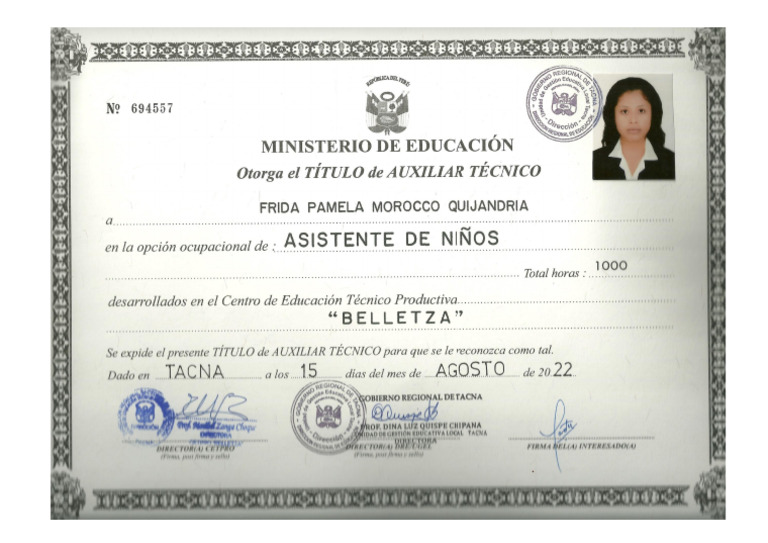 Titulo de Auxiliar | PDF