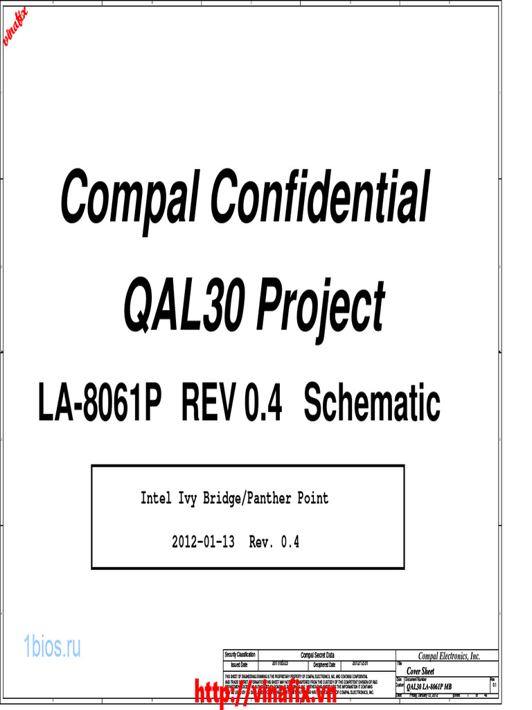 Compal LA-8061P QAL30 Rev - 0.4 | PDF | Usb | Computing