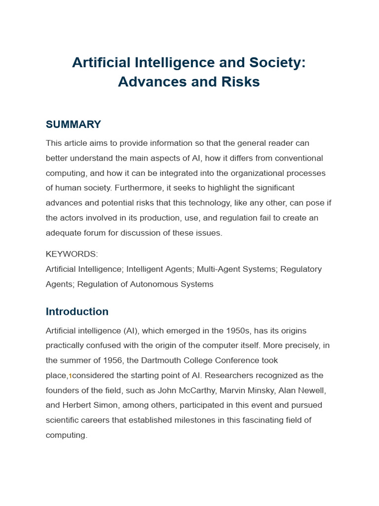 AI Advances and Societal Risks Explained | PDF | Artificial ...