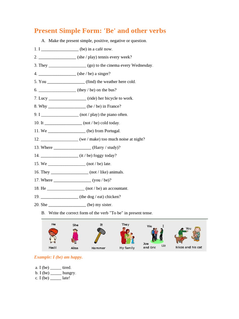 Present Simple Form - To Be 2 SV | PDF | Languages | Foreign Language ...