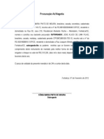 Procuração para resgatar cheque de R$2.012