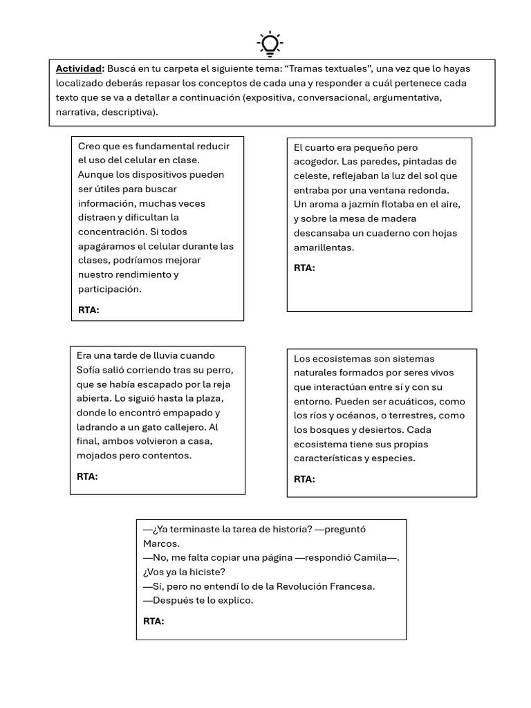 Tipos de Tramas Textuales y Ejemplos | PDF