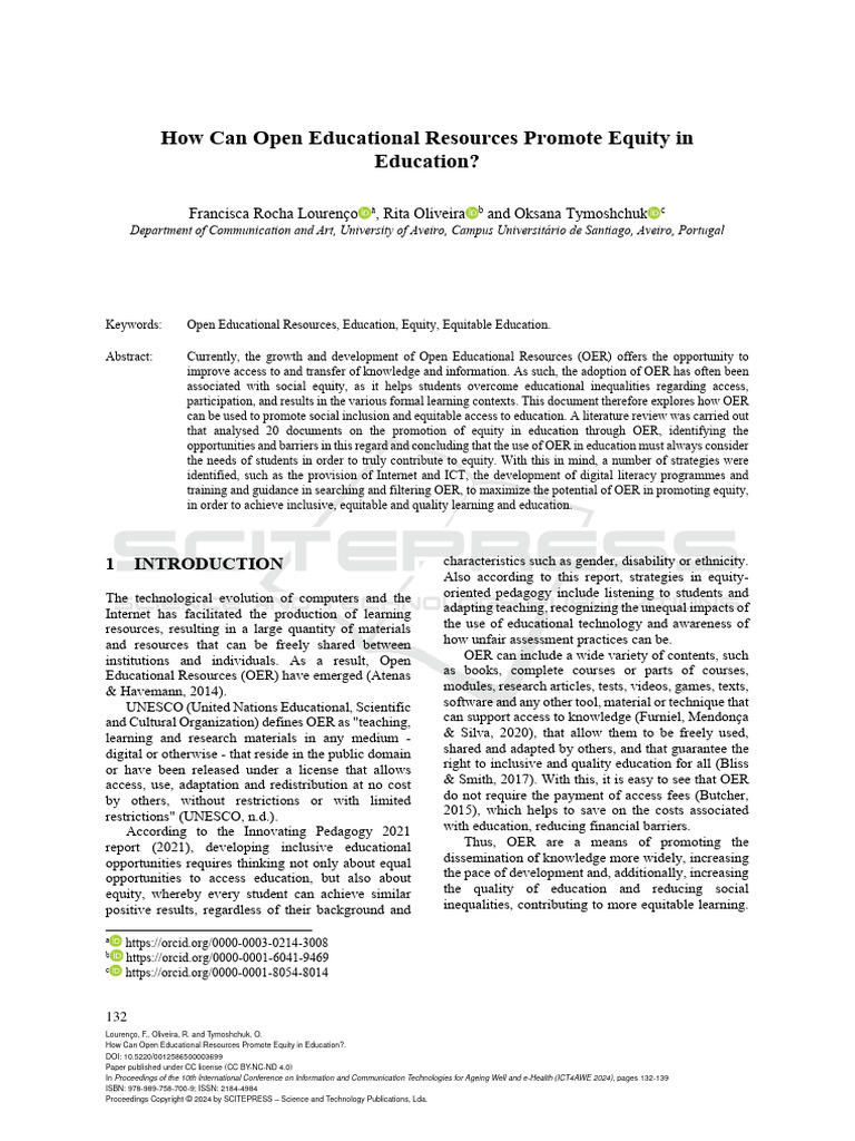 OER and Equity in Education Explained | PDF | Educational Technology ...