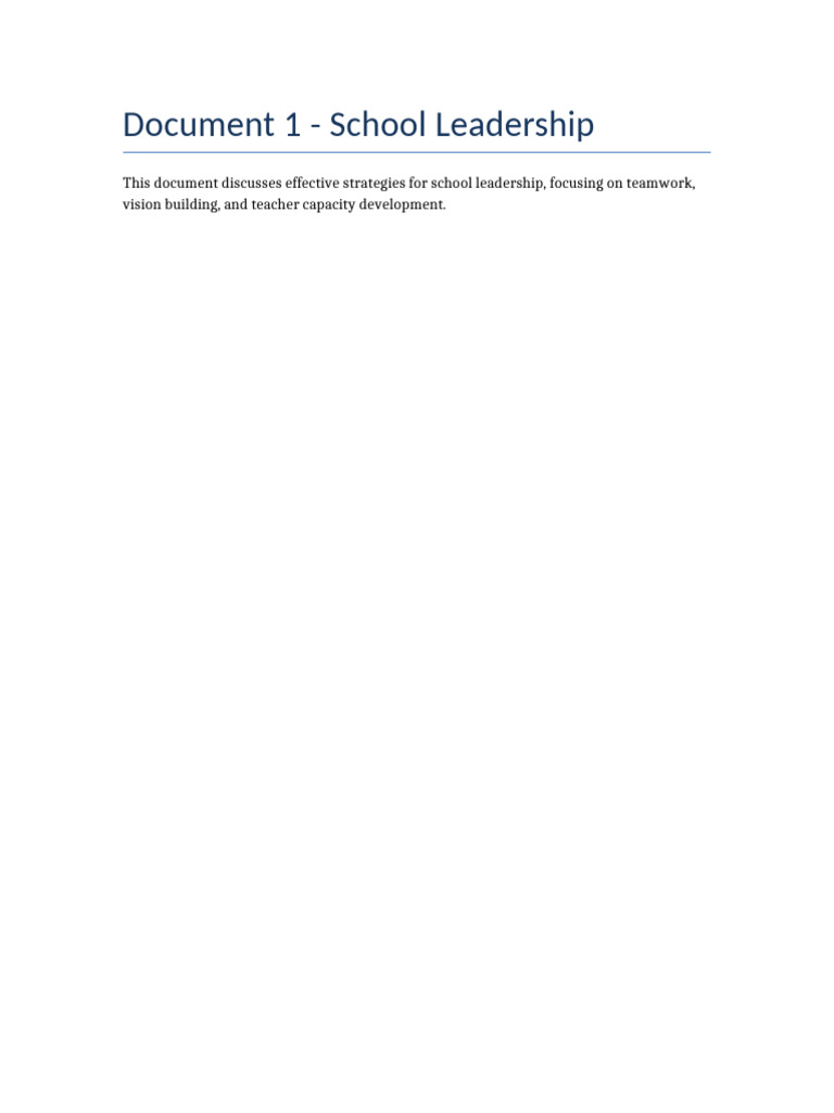 Document 1 - School Leadership | PDF